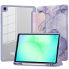 Tablettok Samsung Galaxy Tab A11+ Plus (SM-X310, SM-X315, SM-X236) - TECH-PROTECT HYBRID LILA MARBLE tok, ceruza tartóval