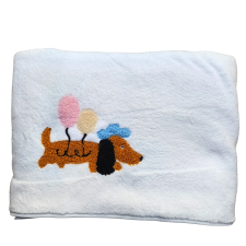  Tacskó mintás törölköző, 70 x 140 cm, fehér lakástextília