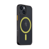 Tactical Apple iPhone 13 Mini, Műanyag hátlap védőtok + szilikon keret, közepesen ütésálló, Magsafe kompatibilis, Tactical MagForce Hyperstealth 2.0, áttetsző/fekete/sárga
