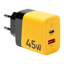 Tactical Microgrid GaN 45W USB-A + USC-C hálózati töltő sárga (129685) mobiltelefon kellék