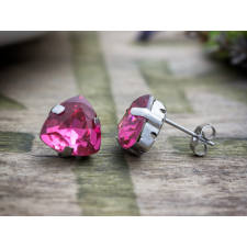  Taffy rózsaszín strassz acél fülbevaló fülbevaló