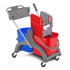  Takarítókocsi műanyag vázas 2x25 L vödrös + prés + kosár takarító és háztartási eszköz
