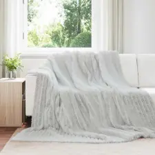  Takarók 6 pcs Szürke 270 x 240 cm Gyapjú lakástextília