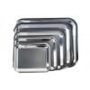 . Tálca, szögletes, rozsdamentes acél, krómozott, 25 x 21cm
