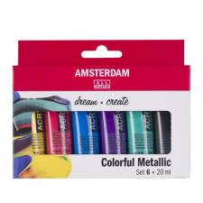 Talens Amsterdam akrilfesték készlet 20 ml - Metallic Acrylics (6 db) akrilfesték