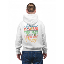  Talk fast or feed me pizza - Unisex Zipzáros Pulóver női pulóver, kardigán