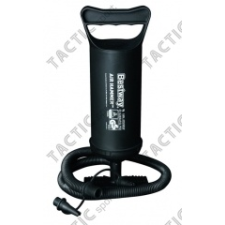  Talpas kemping mini pumpa (30 cm) fekete, 0,85 L kapacitás/löket, oda vissza fúvás, 3 adapter fitness labda