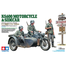  Tamiya 1:35 KS600 Motorcicle & Sidecar (35384) makett