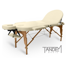 TANDEM Basic-3 Oval összecsukható favázas masszázságy Szín: krém szépségápolási bútor