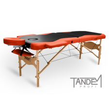  TANDEM Profi W2D Duo összecsukható favázas masszázságy Szín: fekete-narancs szépségápolási bútor