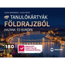  Tanulókártyák földrajzból – HAZÁNK ÉS EURÓPA /180 színes kártya - 96 oldalas megoldókönyvvel és társasjátékkal tankönyv