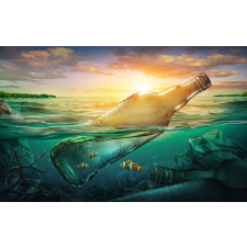 Tapéta Összetétel 60 Üveg, hal, óceán, 350 x 250 cm tapéta, díszléc és más dekoráció