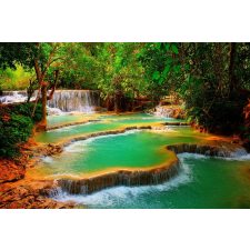  Tapéta Zöld kaszkád lépcsőben, 350 x 200 cm tapéta, díszléc és más dekoráció