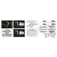  Targonca szett 16 darabos alufóliás matrica F112 információs címke