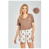 Taro Coco női pizsama, barna, rövid M