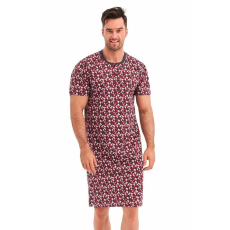 Taro Fülöp férfi hálóing, szürke-piros L