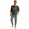 Taro Matt férfi pizsama sötétszürke, nyomott mintás XXL