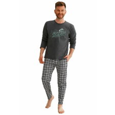 Taro Matt férfi pizsama sötétszürke, nyomott mintás XXL férfi pizsama