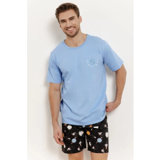 Taro Spencer férfi pizsama, kék, bolygómintás M
