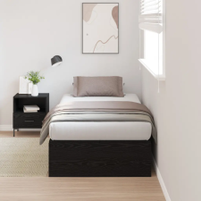  Tároló Ágykeret Fekete Tölgy 90x190 cm ágy és ágykellék