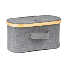  Tárolódoboz G21 30 x 15 x 15 cm, bambusz fedéllel, szürke bútor