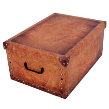 Tárolódoboz Miss Space MAXI 51x37x24 cm láda bőrmintás krém bútor