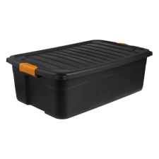 Tárolódoboz, strapabíró, műanyag, 60 l űrtartalom, fekete színű bútor