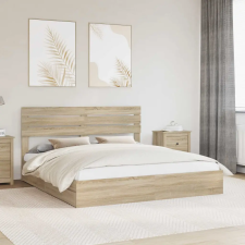 Tárolós Ágy fejtámlával Sonoma tölgy 180 x 200 cm Faanyag ágy és ágykellék