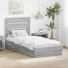  Tárolós Ágy fejtámlával Szürke Sonoma 90 x 200 cm Faanyag ágy és ágykellék