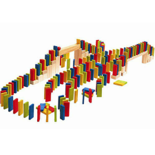 Társasjáték Multi Domino színes fa társasjáték