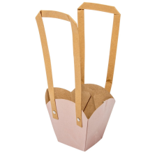  Tasak cserepes virághoz füllel rózsaszín11/7x12cm dekorációs kellék