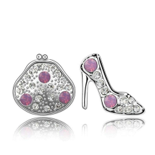 Táska és cipő - Swarovski kristályos fülbevaló - rózsaszín fülbevaló