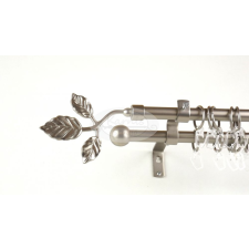  Tata nikkel-matt 2 rudas fém függönykarnis szett - 300 cm karnis, függönyrúd