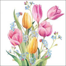  Tavaszi tulipános szalvéta - Tulips Bouquet asztalterítő és szalvéta