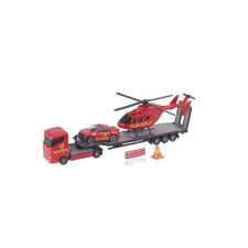 Teamsterz mentőhelikopter szett - piros autópálya és játékautó