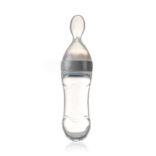 Teáskanál babatartállyal, BabyJem, védőfedéllel, 90 ml (Szín: Szürke) babaétkészlet