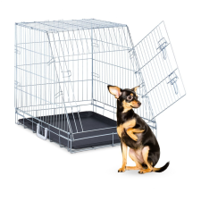 Tech Hordozó ketrec &quot;M&quot; kutya kisállat hordozható összecsukható mobil kutyaketrec kutyaszállító doboz otthonra vagy utazáshoz szállítóbox, fekhely kutyáknak