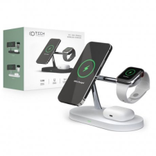 Tech-Protect A12 3in1 MagSage vezeték nélküli töltő Mobil / AirPods / Apple Watch, fehér okosóra kellék