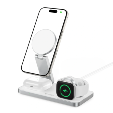 Tech-Protect A47 MagSafe vezeték nélküli töltő mobil / AirPods / Apple Watch 15W, fehér okosóra kellék