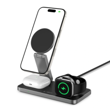 Tech-Protect A47 MagSafe vezeték nélküli töltő mobil / AirPods / Apple Watch 15W, fekete okosóra kellék