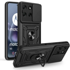 Tech-Protect Camshield Pro Motorola G86 strapabíró tok kameravédelemmel, kitámasztóval, fekete tok és táska