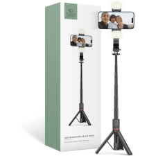 Tech-Protect L05S Vezeték nélküli Selfie bot Tripod Led világítással Fekete tripod