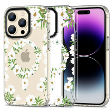 Tech-Protect MagMood MagSafe Apple iPhone 15 Pro Max White Daisy tok és táska