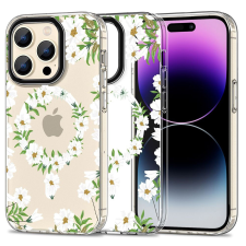 Tech-Protect MagMood MagSafe Apple iPhone 15 Pro White Daisy tok és táska