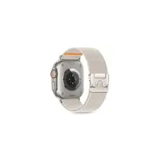 Tech-Protect Nylon Clasp szíj Apple Watch 44/45/46/49mm, titanium okosóra kellék