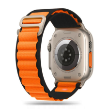 Tech-Protect Nylon szíj Apple Watch 42/44/45/49mm, black / orange okosóra kellék