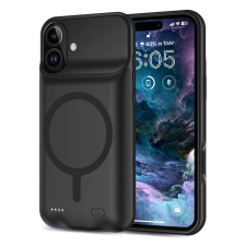 Tech-Protect PowerCase MagSafe szilikon tok 7000mAh iPhone 16 fekete tok és táska