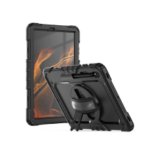 Tech-Protect Samsung SM-T970/T976 Galaxy Tab S7+ / SM-X800/X806 Tab S8+ 12.4 ütésálló tablet tok 360 fokos védelemmel, 4H kijelzővédő üveggel - Tech-Protect Solid - fekete (ECO csomagolás) tablet tok