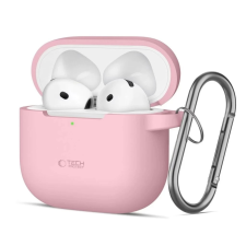 Tech-Protect Silicone Hook tok Apple AirPods 4 készülékhez rózsaszín fülhallgató, fejhallgató tok