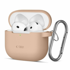 Tech-Protect Szilikon Horogos Tok Apple Airpods 4 Caffe Latte-Hoz fülhallgató, fejhallgató tok